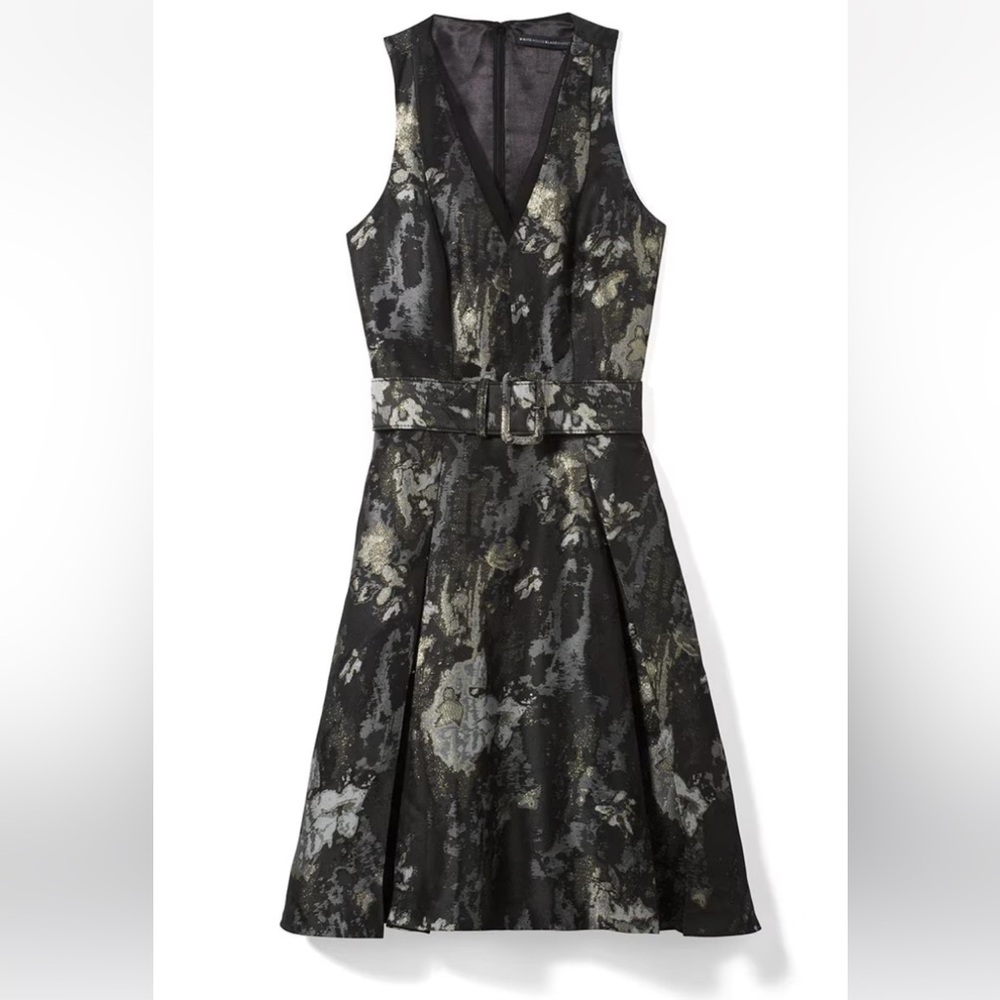 NEW White House Black Market Satin Jacquard Fit & Flare Dress - Picture 11 of 11